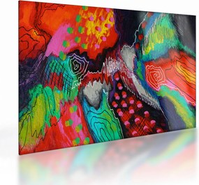 Tablou pe sticlă abstract - culori (70x50 cm)