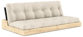 Canapea gri-bej extensibilă cu tapițerie din in 196 cm Base – Karup Design