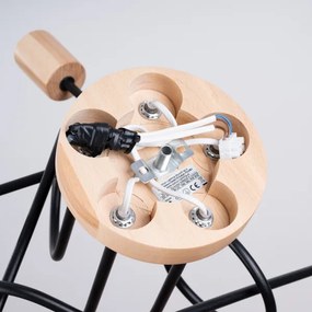 Lustră aplicată Sollux SL.1478 EMBER 5xE27/15W/230V negru/bej/fag