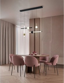 Lustră neagră/aurie LED cu intensitate reglabilă Melita – Trio