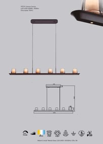 Lustra LED suspendata design modern ALABASTRO 6L