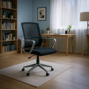 Scaun de birou reglabil pe inaltime cu suport lombar OFF 631 negru