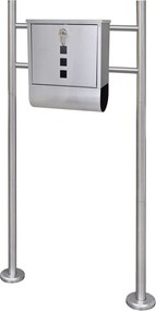 vidaXL Cutie poștală pe suport din oțel inoxidabil