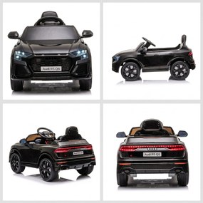 HOMCOM Mașină Electrică pentru Copii Audi RS Q8, 6V, 2 Motoare, Telecomandă, PP, 101x62x51 cm, Negru | Aosom Romania