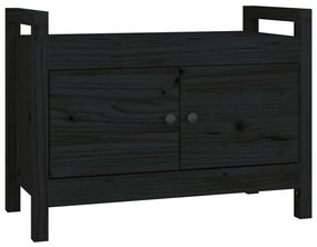 821783 vidaXL Bancă de hol, negru, 80x40x60 cm, lemn masiv pin