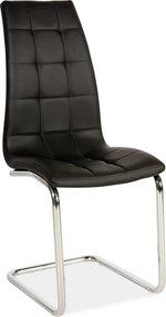 Scaun H103, negru/crom, piele ecologica/metal, 42X43X102 cm