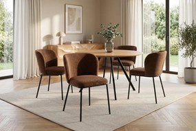 Set 2 scaune stil retro LYON tesatura maro