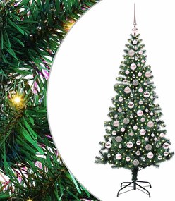 vidaXL Pom de Crăciun artificial pre-iluminat cu 300 LED Verde 180 cm