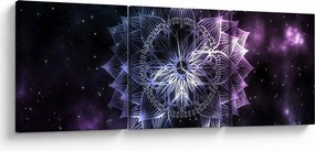 Tablou - Mandala Lotus în spațiu (cu ceas) (90x30 cm)