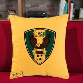 Perna Personalizata ACB Ineu Fotbal, 40x40 cm, Galben, Husa Detasabila, Perna Inclusa, BEKZ®