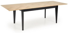 Masa extensibila Edmondo stejar natur/negru L160-240 cm
