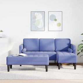 vidaXL Set canapea 2 piese cu perne Albastru jeans Țesătură