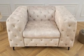 Fotoliu design Chesterfield, Catifea Bej Sampanie MODERN BAROCK