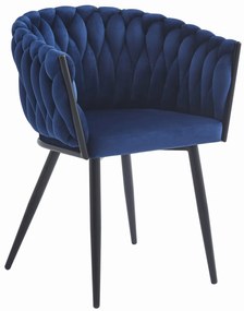 Scaun Dining Tip Fololiu Mira Catifea Albastra