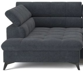 Canapea colțar extensibilă în L MARANO stânga negru