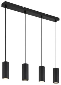 Lustră pe cablu Globo 57918-4HB JAMES 4xGU10/25W/230V negru