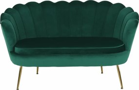Bancă în stil Art-deco, catifea Velvet smarald/crom auriu, NOBLIN