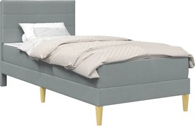 vidaXL Cadru de pat Gri deschis 90 x 190 cm Poliester