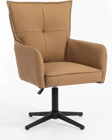 HR250CROSS Scaun Piele Ecologică Premium Soft Culoare Caramel Bază Neagră