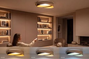 Plafonieră LED dimabilă SM. GALAXY M. 24W/230V Ø55 cm bej/maro/auriu + telecomandă
