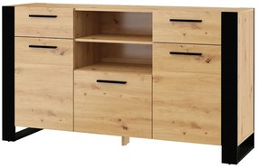 Comodă Nulakka C (Stejar artisan + negru mat). 1124825