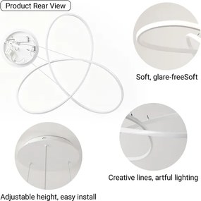 Brilagi - LED dimabil lustră pe cablu INFINITY LED/80W/230V 80x80 cm albă + telecomandă
