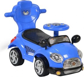 Masinuta copii si bebe NOVOKIDS™ Cartoon Car , cu melodii si sunete, maner de impins pentru parinti detasabil, copertina de protectie detasabila,