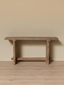 Consolă din lemn reciclat, natur, finisaj vintage, 153×36×78 cm, „Rustor"
