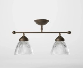 Lustra stil neoclasic din alama si abajur ceramic Elide