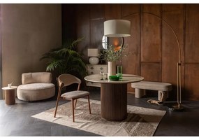 Bancă bej cu tapițerie din țesătură bouclé Fern – Dutchbone