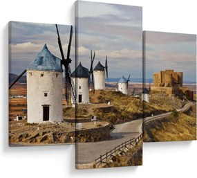 Tablou - Morile de vânt din Consuegra, Spania (90x60 cm)
