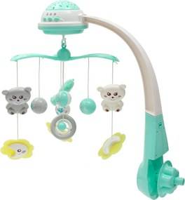 Baby Mix Carusel pentru pătuț cu proiector luminos, verde