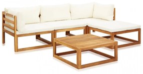 Set mobilier grădină cu perne, 5 piese, lemn masiv acacia