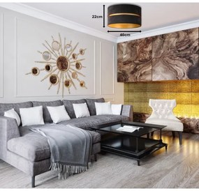 Plafonieră Duolla DUO 1xE27/40W/230V d. 40 cm negru/auriu