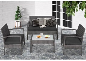 Deuba Set canapele de gradina - perne gri, antracit