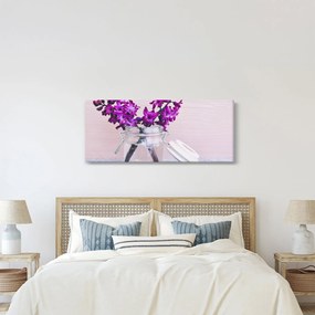 Tablou cu flori violete (120x50 cm)