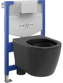 Mexen set WC încastrat cadru Felix XS-F cu vas de toaletă Carmen, Negru mat - 6803388XX85