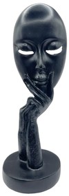 Statueta Cap de Femeie Thinking 28cm, Negru
