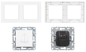 Întrerupător cu clopot dublu Nova 101N cu cadru alb