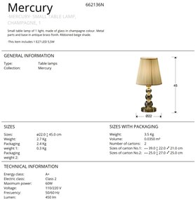 Veioza design elegant Mercury 662136N