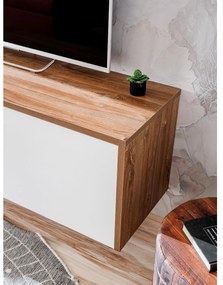 Masă TV Dalton (stejar sterling + alb mat) (cu șemineu electric). 1097691