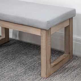 HOMCOM Bancă pentru picioare în design scandinav, taburet, suport pentru picioare, 68 cm x 38 cm x 42 cm, Gri + Natural | Aosom Romania