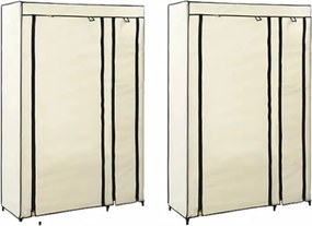 vidaXL Dulapuri pliabile de haine 2 buc. crem 110x45x175 cm țesătură
