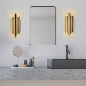 Aplica de Perete Reis - 13341, Soclu E14, Max 40W, Culoare Auriu