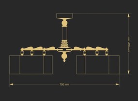 Lustra cu 6 brate eleganta design clasic MERANO