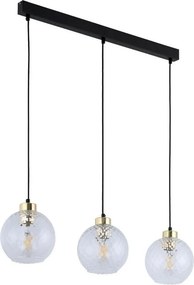 Lustră LED pe cablu DEVON 3xE27/15W/230V negru/sticlă clară