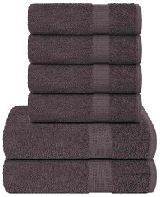 vidaXL Set prosoape 6 piese Antracit 360 g/m² 100% bumbac
