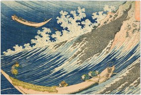 Tablou - Katsushika Hokusai, Fishing Boats at Choshi in Shimosa (Soshu Choshi) , reproducere (90x60 cm)
