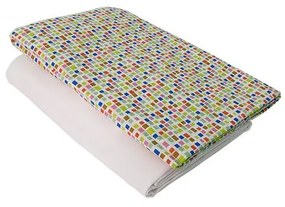 KidsDecor - Set cearceafuri "Mozaic" patut bebelus 60x120 cm, cu elastic din bumbac