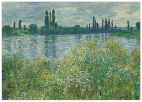Tablou pe sticlă - Claude Monet, Banks of the Seine, reproducere (70x50 cm)